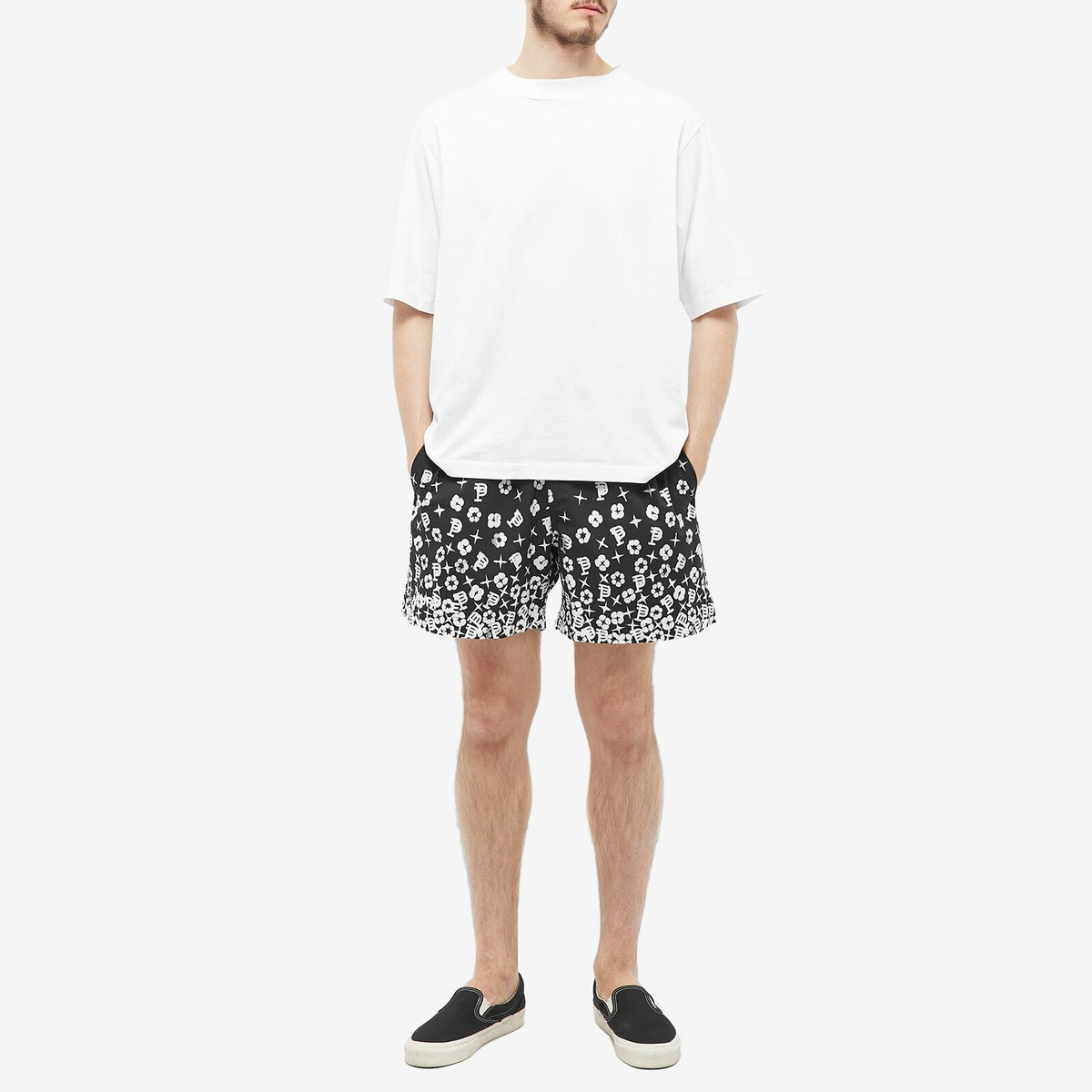 Purple Brand Men's All Round Patterned Short in Black