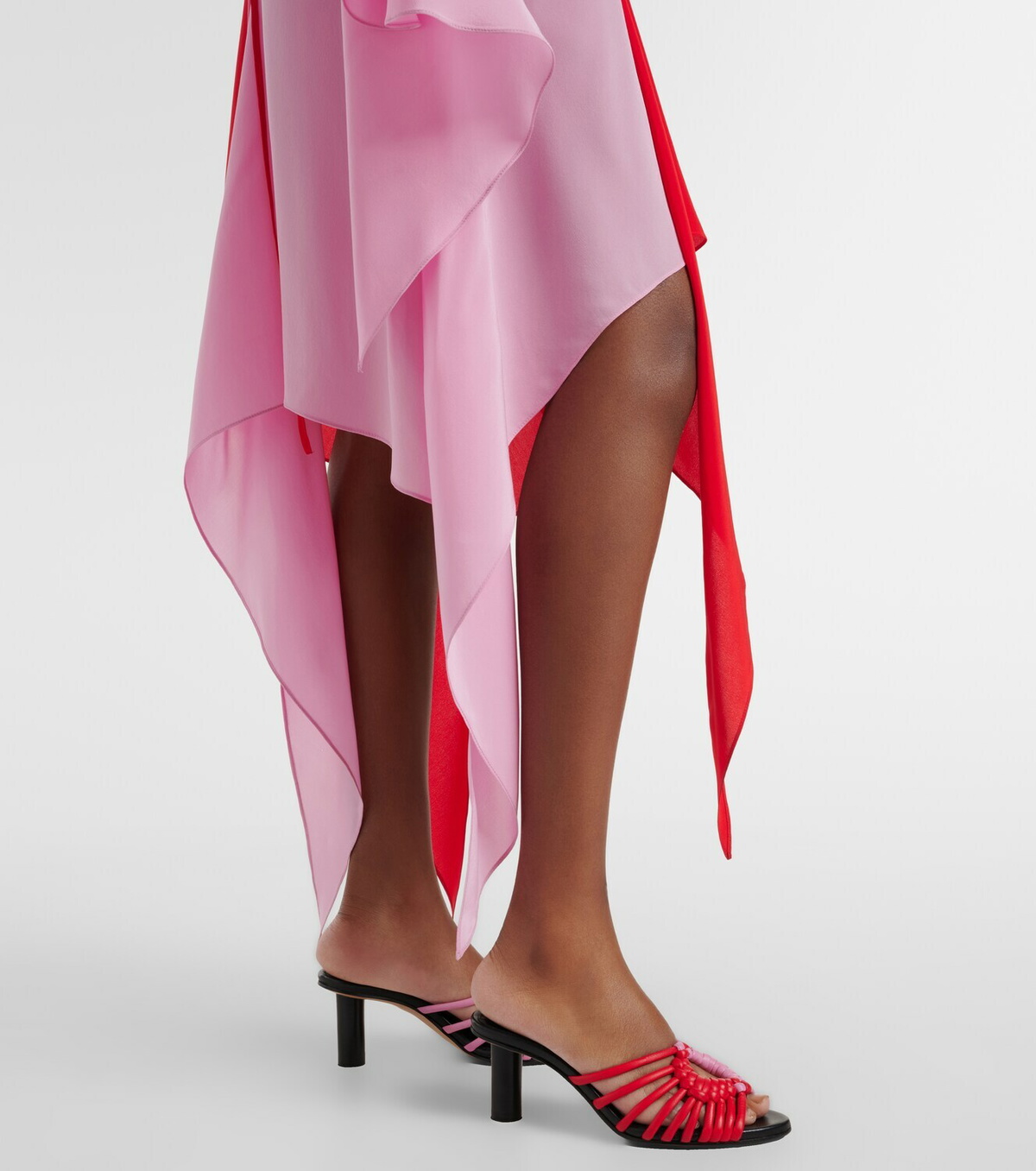 JW Anderson Draped caped silk midi dress
