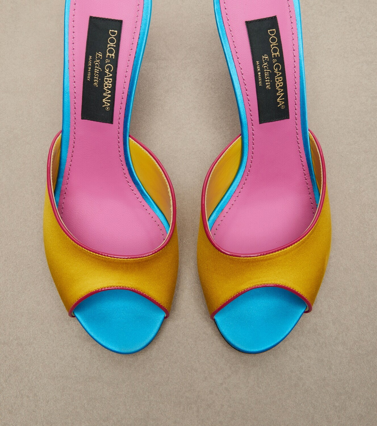 Dolce&Gabbana Keira leather-trimmed satin mules