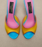 Dolce&Gabbana Keira leather-trimmed satin mules