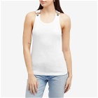 Jean Paul Gaultier Women's Overall Buckle Ribbed Tank Top in White