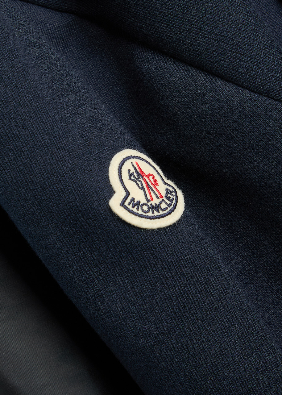 Moncler Logo-appliquéd Hooded Shell and Cotton-blend Jacket Blue
