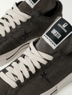 DRKSHDW by Rick Owens - Converse One Star Leather-Trimmed Calf Hair Sneakers - Brown