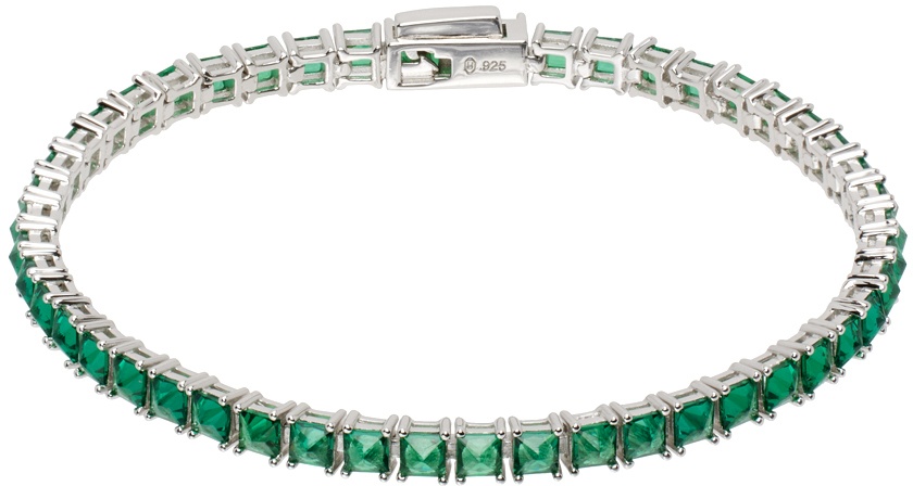 Photo: Hatton Labs Silver & Green Spikes Tennis Bracelet