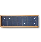 William & Son - Leather and Maple Wood Carpet Dominoes Set - Blue