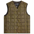 Taion Men's V-Neck Down Vest in Leopard