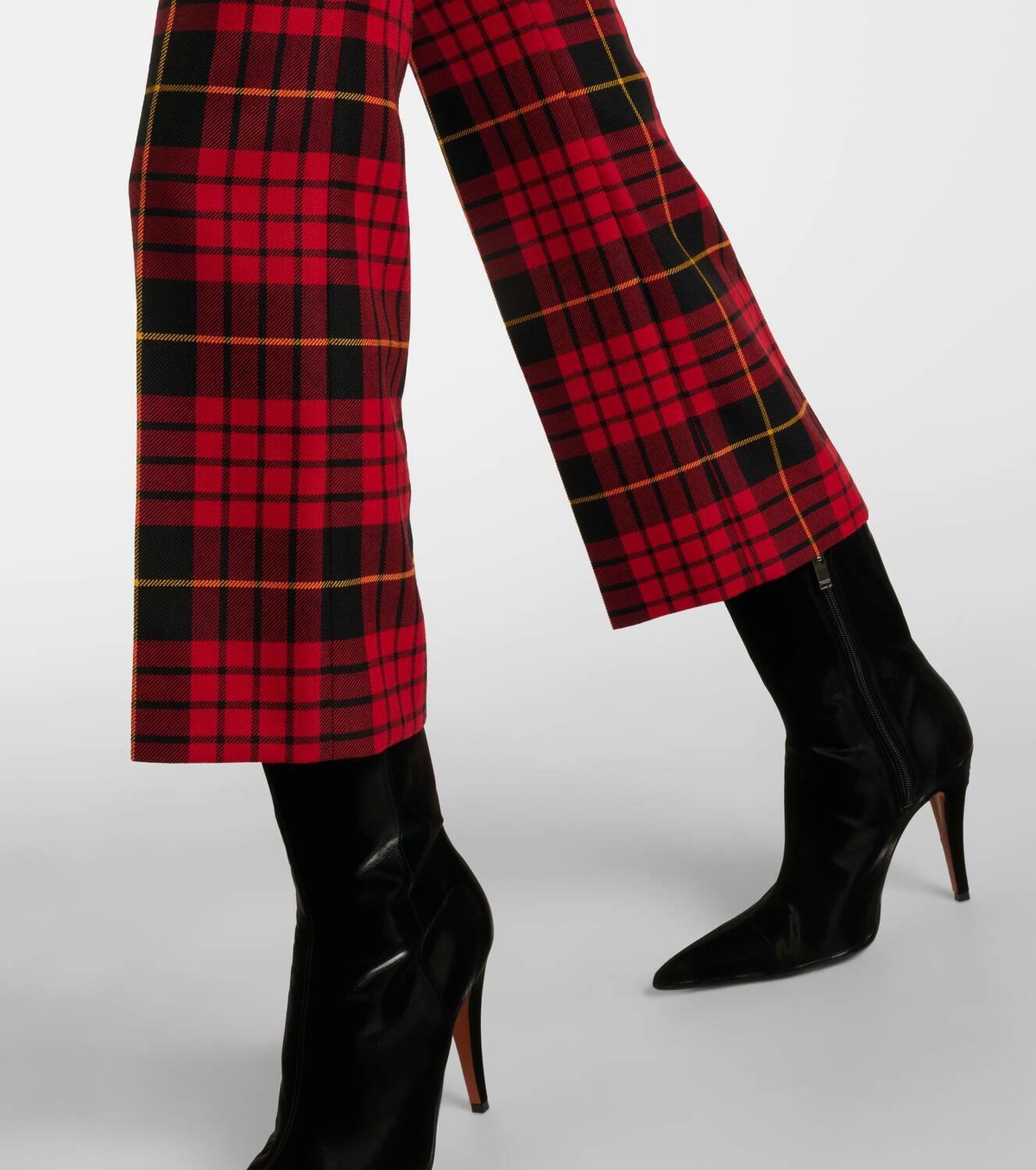 Alexander McQueen Tartan wool flared pants Alexander McQueen