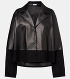 Loewe Suede-trimmed leather jacket