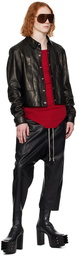 Rick Owens Black Cropped Leather Pants