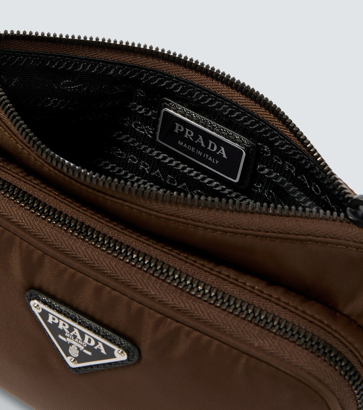 Prada Re-Nylon leather-trimmed shoulder bag
