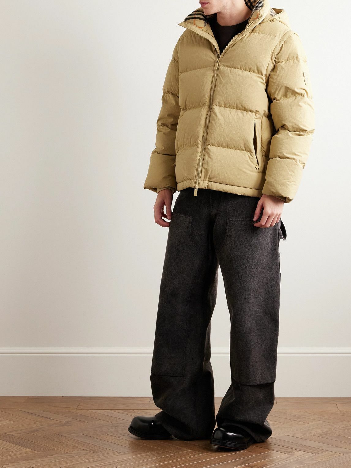 Burberry - Convertible Quilted Shell Hooded Down Jacket - Neutrals