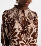 Poupette St Barth Ysee printed smocked cotton blouse