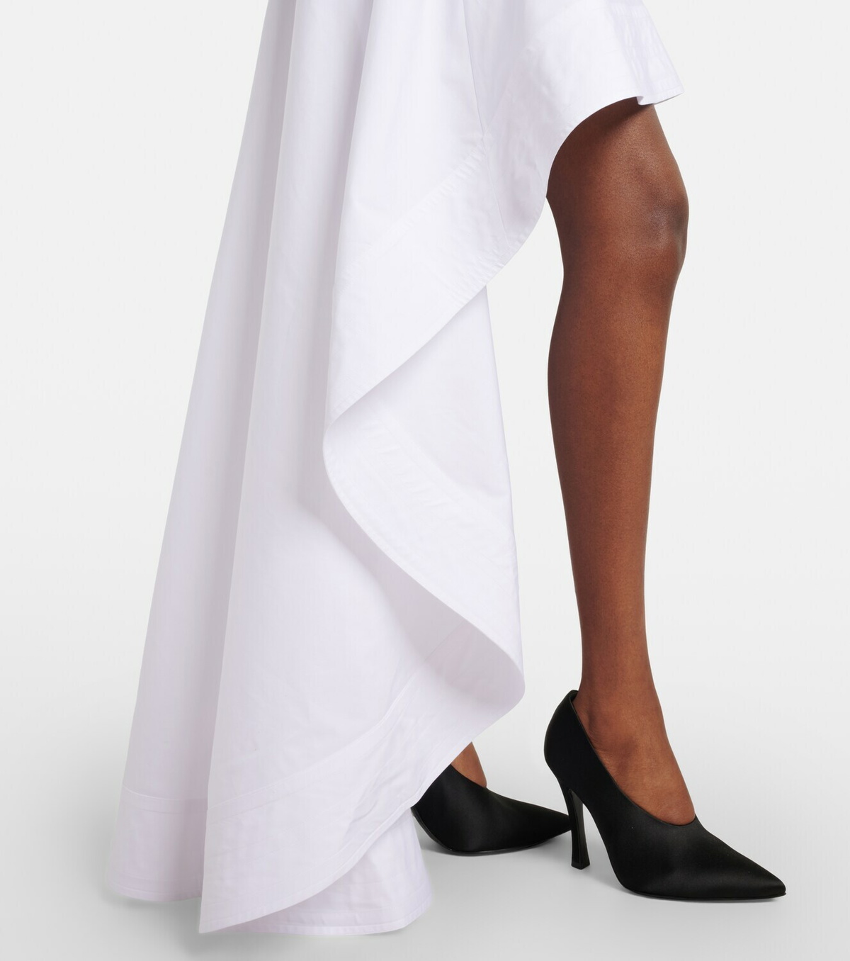 Stella McCartney Asymmetric ruffled cotton poplin miniskirt