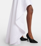 Stella McCartney Asymmetric ruffled cotton poplin miniskirt