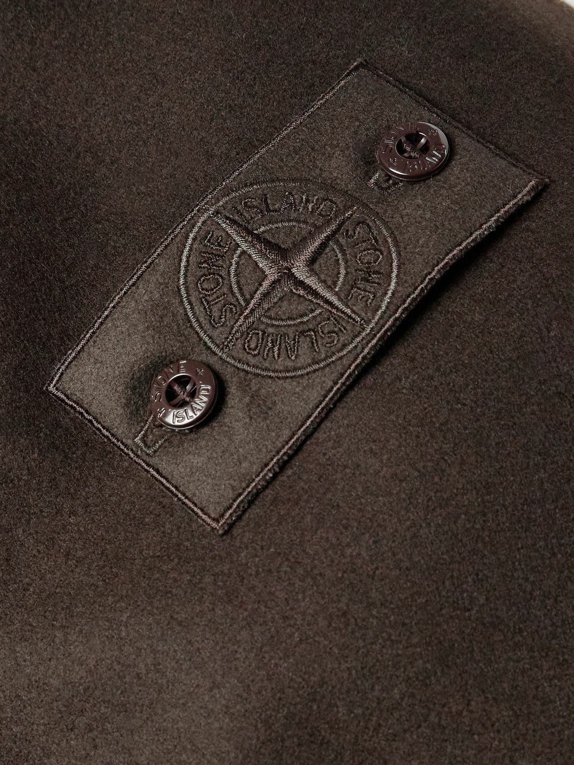 Stone Island - Wool-Blend Flannel Bomber Jacket - Brown