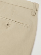 Giorgio Armani - Tapered Stretch Cotton and Cashmere-Blend Trousers - Neutrals