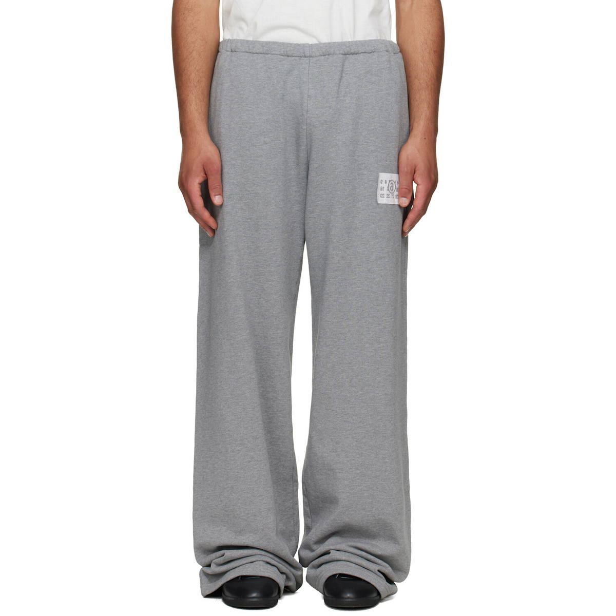 MM6 Maison Margiela Gray Logo Patch Sweatpants