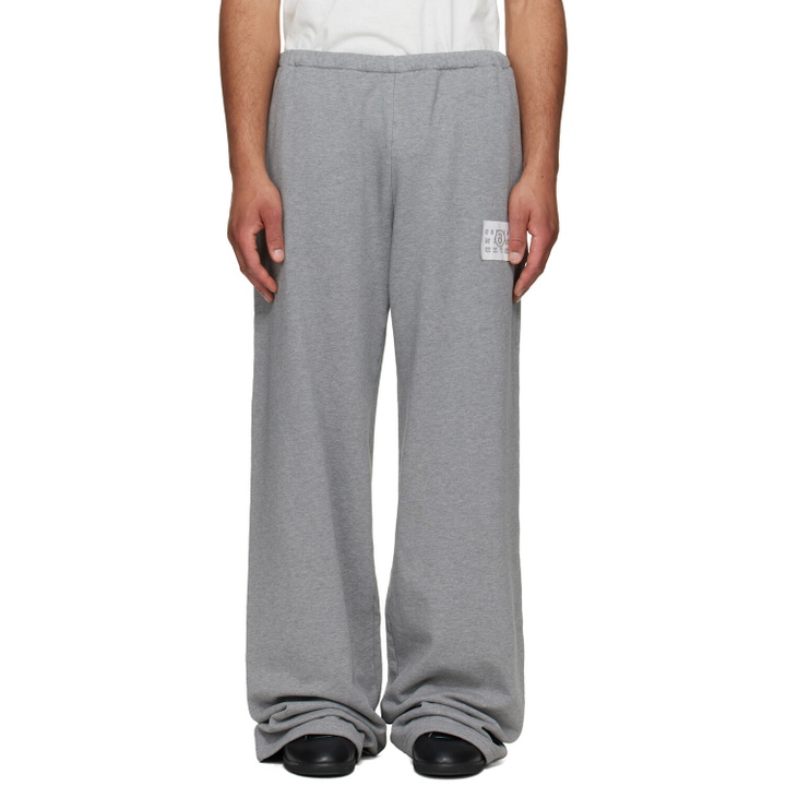 Photo: MM6 Maison Margiela Gray Logo Patch Sweatpants