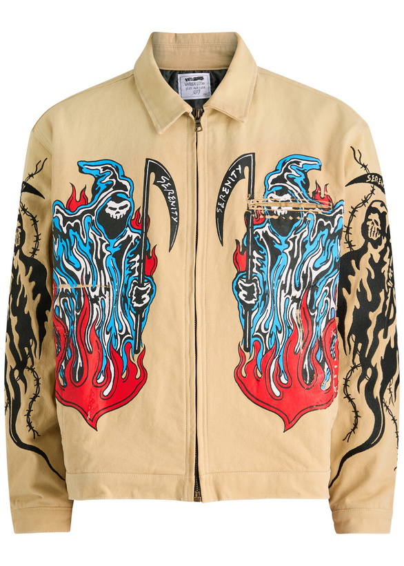 Photo: Warren Lotas Garage Printed Work Canvas Jacket Beige