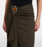 Christopher Esber Occhio embellished jersey maxi skirt