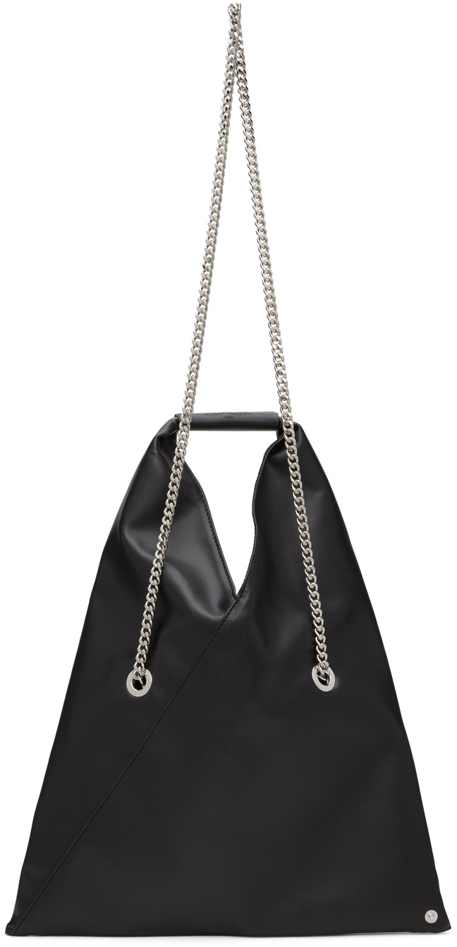 MM6 Maison Margiela Black Faux-Leather Small Triangle Bag MM6 Maison  Margiela