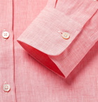 Canali - Slim-Fit Slub Linen Shirt - Coral
