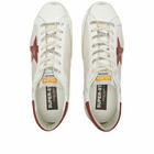 Golden Goose Men's Super Star Leather Sneakers in Cream/White/Red/Beige