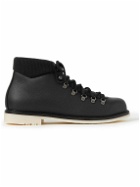 Loro Piana - Laax Walk Baby Cashmere-Trimmed Textured-Leather Hiking Boots - Black