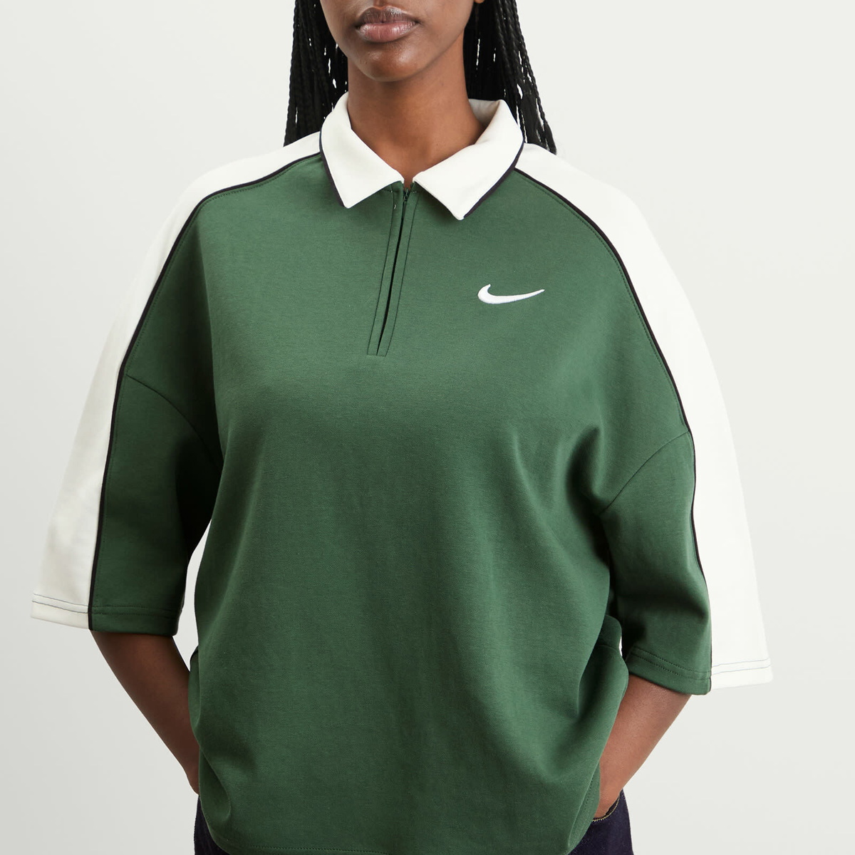 Nike Women's Sports Polo Top in Fir/Sail