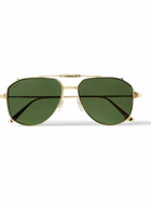 Cartier Eyewear - Santos Convertible Aviator-Style Gold-Tone Optical Glasses