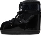 Moon Boot Black Icon Low Glance Satin Boots