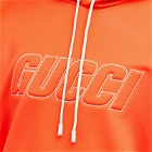 Gucci Men's Logo Neoprene Hoodie in Coral
