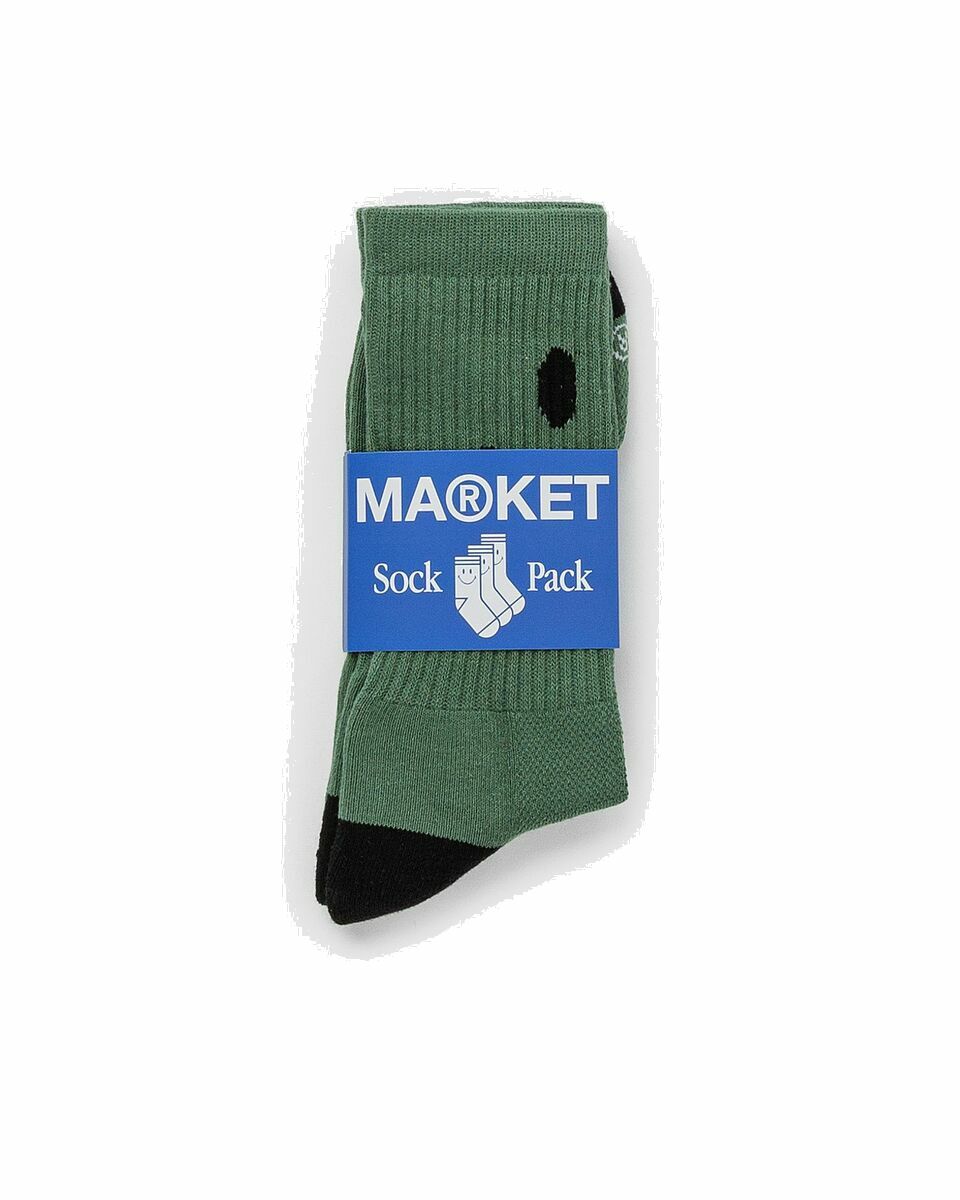 Photo: Market Smiley Oversized Socks Green - Mens - Socks