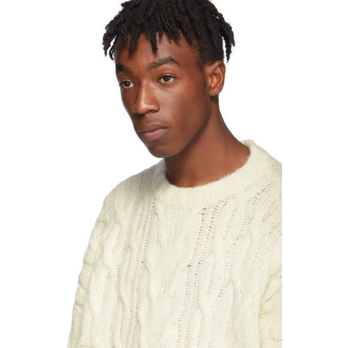 Off White Cable-Knit Sweater
