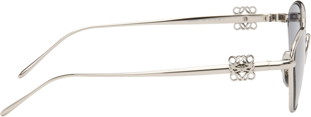 LOEWE Silver Anagram Hexagonal Sunglasses