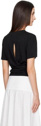 St. Agni Black Cotton Jersey Split Back Top