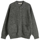 FrizmWORKS Men's Tweed Wool Deck Zip Cardigan in Charcoal