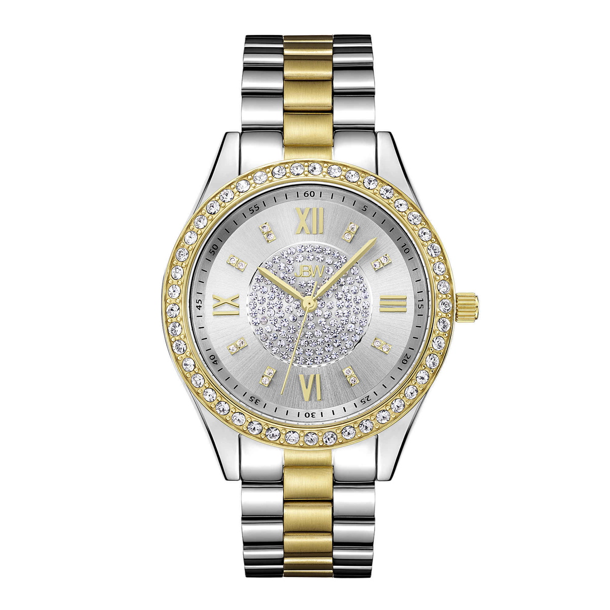 JBW Mondrian Silver Diamond Dial Two-tone Ladies Watch 