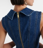 Self-Portrait Broderie anglaise denim minidress