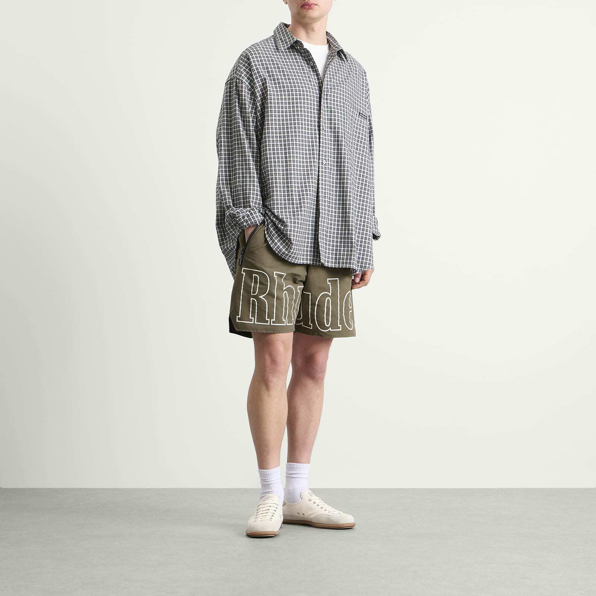 Rhude Men's Logo Shorts in Taupe