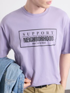 Neighborhood - Logo-Print Cotton-Jersey T-Shirt - Purple