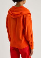 Petar Petrov The Soul Hooded Silk-chiffon Wrap Blouse Red