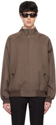 International Gallery BEAMS Brown Melange Stripe G-9 Bomber Jacket