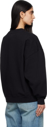 ANINE BING Black Miles Oversized Letterman Sweatshirt