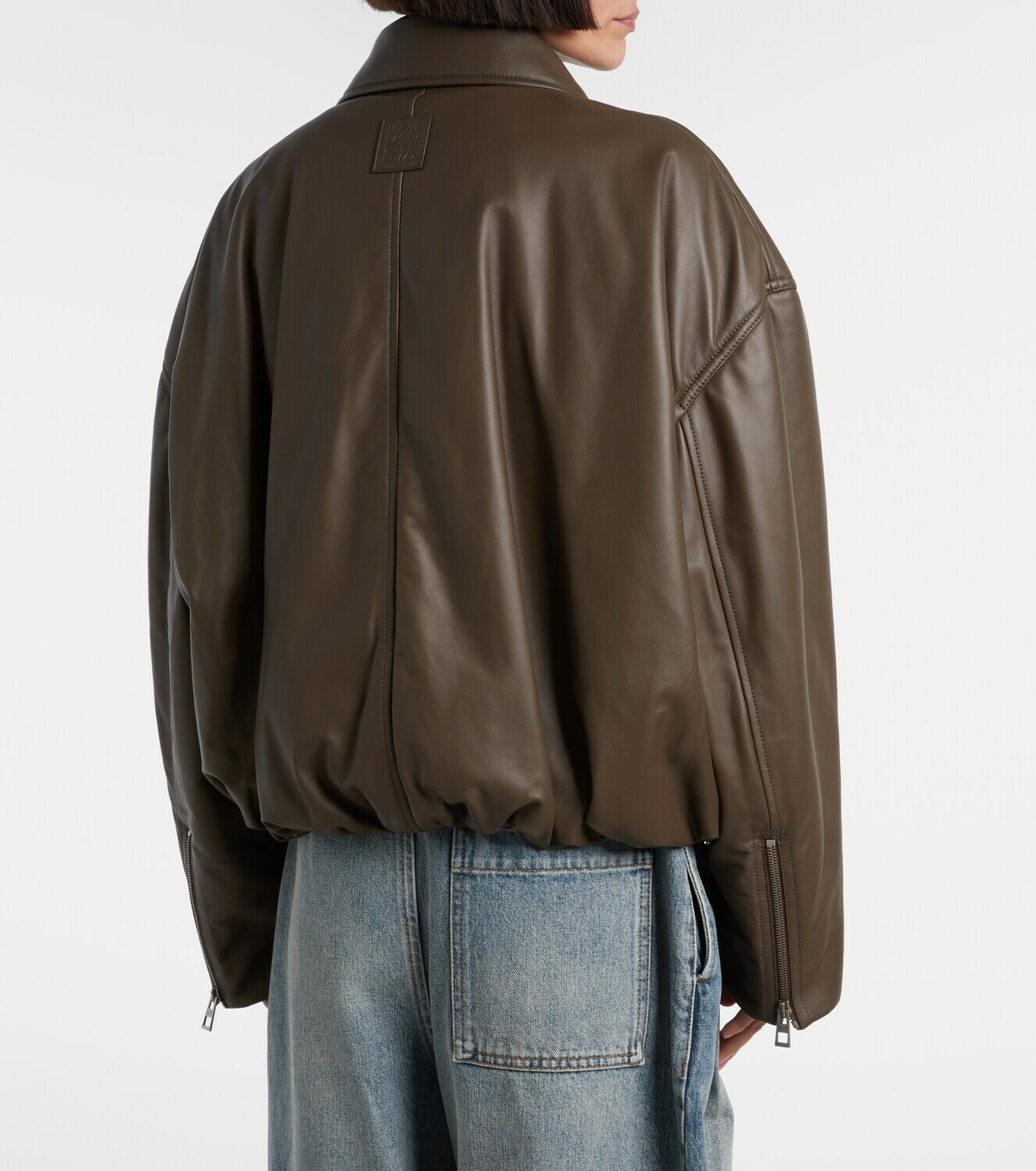 Loewe Cropped leather biker jacket