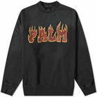 Palm Angels Men's Flames Crew Sweat in Black/Red