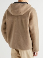Danton - Logo-Appliquéd Fleece and Shell Hooded Jacket - Neutrals