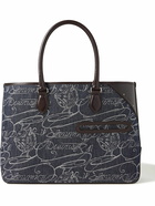 Berluti - Toujours Scritto Venezia Leather-Trimmed Denim Tote Bag