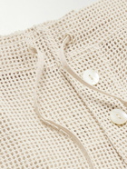 BODE - Straight-Leg Macramé Cotton Drawstring Trousers - Neutrals