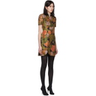 Richard Quinn Brown Floral and Crystal Short Dress